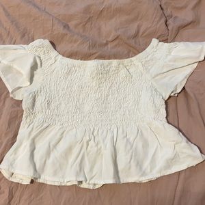 Style Envy off the shoulder smocked crop top